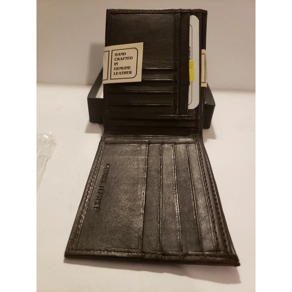 Leather Wallet Handcrafted 100% Genuine Bifold Brown Brand NEW with Tags NWT